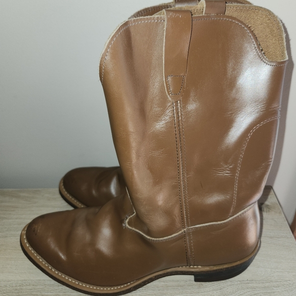 Walker Brown‎ Leather Men's Western Work Moto Engineer Boots Size 10 - Picture 1 of 16